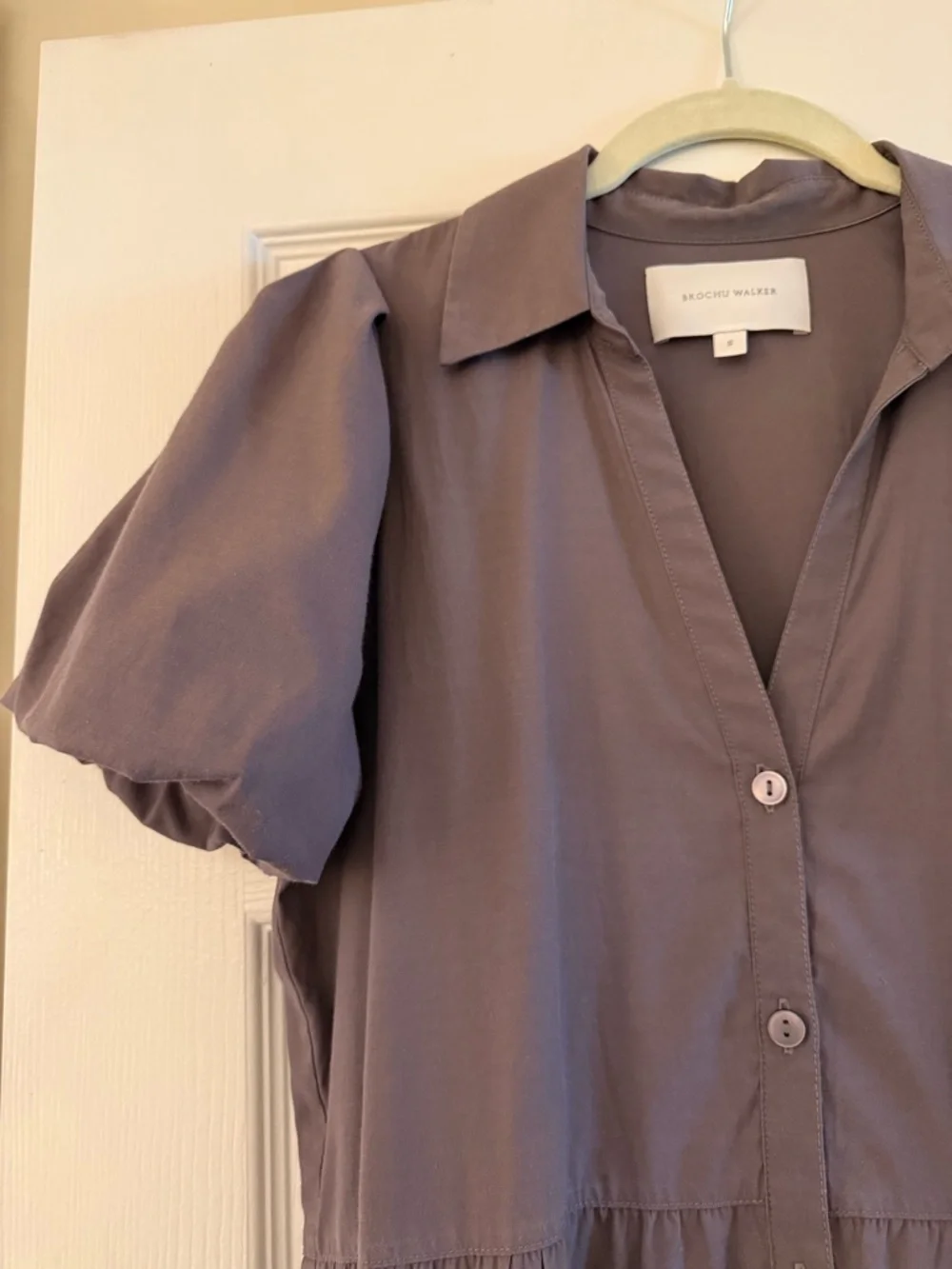 Brochu Walker Tiered Button-Front Midi Dress in Dusty Mauve - Picture 4 of 5